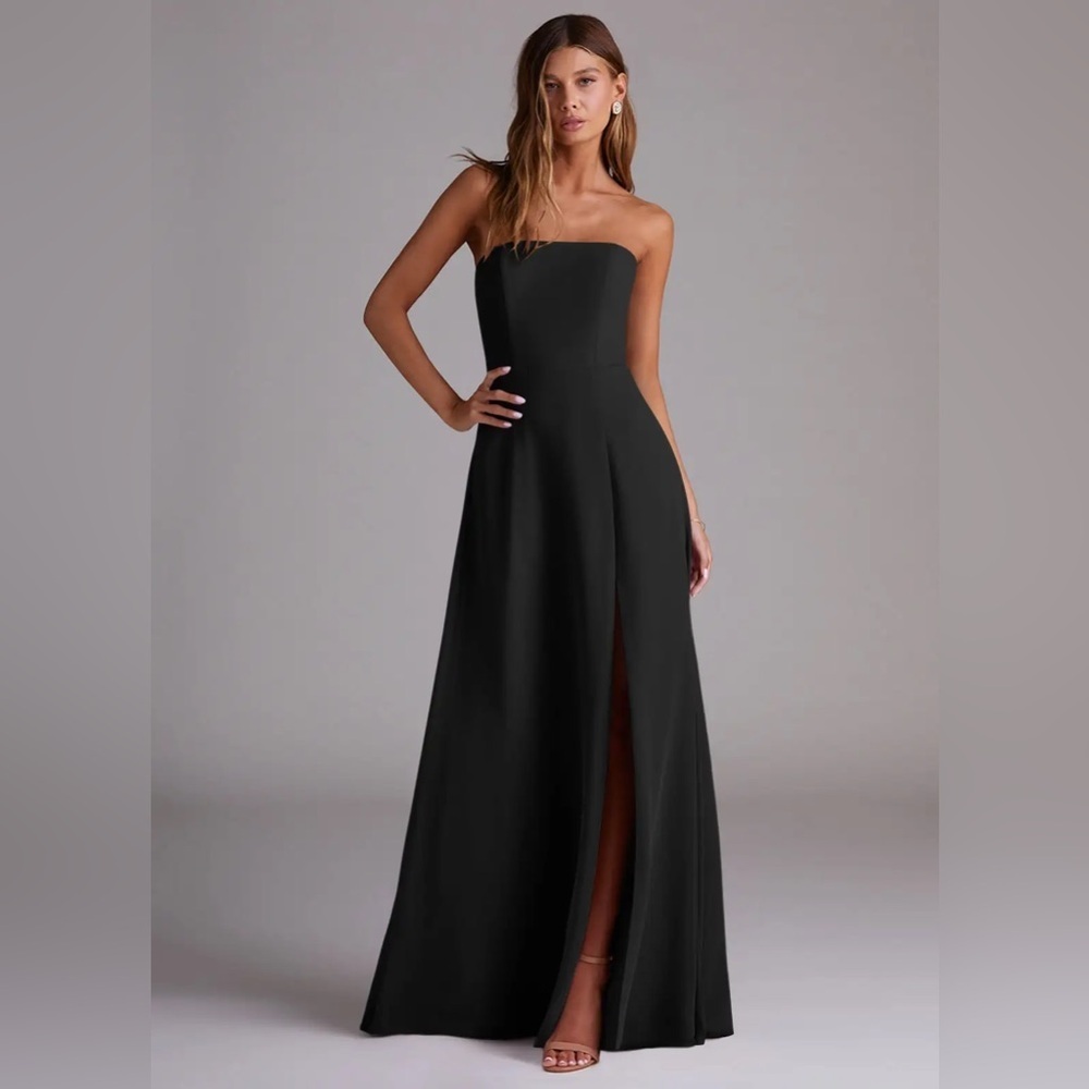 AZAZIE WREN (size A0!!!) 
Black A-Line Side Slit Chiffon Convertible Dress - Picture 3 of 6
